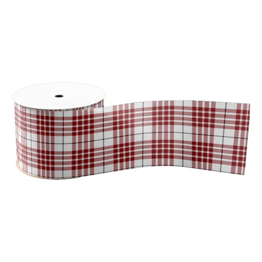 Ruban Gros-grain Buchanan tartan rouge blanc plaid (Bobine)