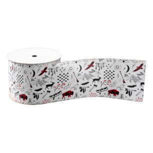 Ruban Gros-grain Buffalo Adventures Black and Red Plaid ID599