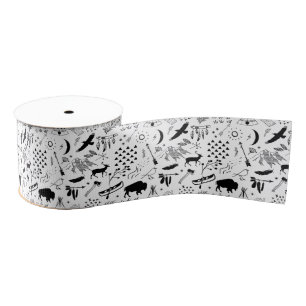 Ruban Gros-grain Buffalo Adventures Motif Black ID599
