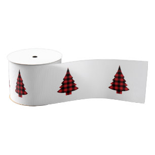 Ruban Gros-grain Buffalo Check Pine Trees rustiques