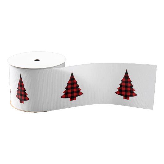 Ruban Gros-grain Buffalo Check Pine Trees rustiques (Bobine)