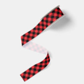 Ruban Gros-grain Buffalo Plaid Red Black Check (Dos)