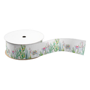 Ruban Gros-grain Cactus bohémiens 1,5 po Grosgrain Ribbon Boho Llam