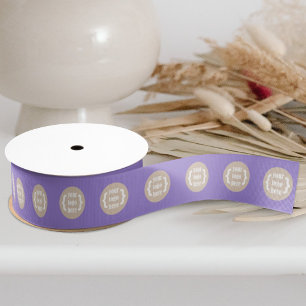 Ruban Gros-grain Cadeau promotionnel violet, logo personnalisé
