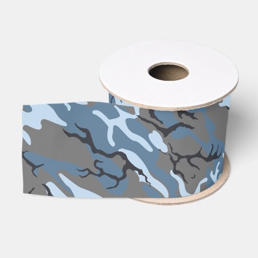 Ruban Gros-grain Camo bleu (Bobine)