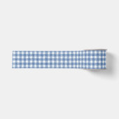 Ruban Gros-grain Carreaux Gingham Bleu et Blanc Classiques (Devant)