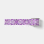 Ruban Gros-grain Carreaux marocains - violet et blanc (Devant)