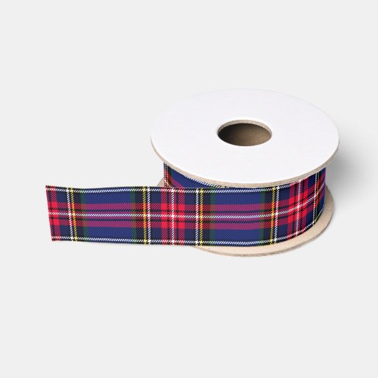 Ruban Gros-grain Carreaux Verts & Bleus (Bobine)