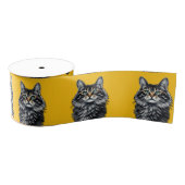 Ruban Gros-grain Chat aux yeux verts (Bobine)