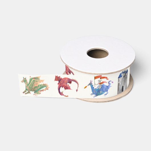 Ruban Gros-grain Chevalier et Dragon (Bobine)