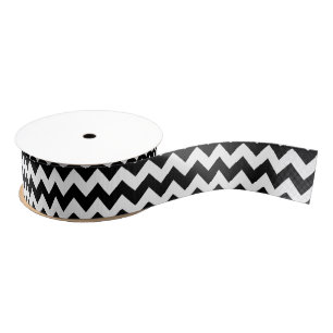 Ruban Gros-grain Chevron noir et blanc