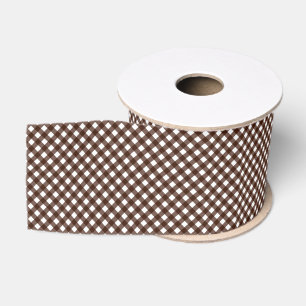 RUBAN GROS-GRAIN CHEX 13 SOMBRE BROWN-RIBBON SPOOL