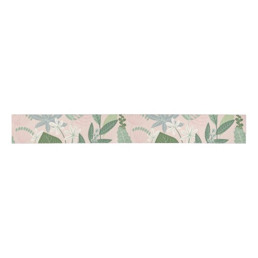 Ruban Gros-grain Chic Desert Blush Retro Butterfly Foliage Garden (Devant)