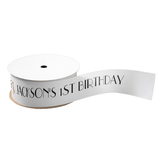 Ruban Gros-grain Chien Paw Party Anniversaire Blanc (Bobine)