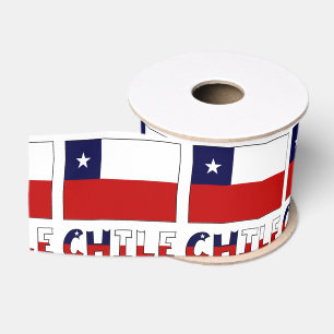 Ruban Gros-grain Chili et drapeau chilien