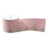 Ruban Gros-grain Chinoiserie rose (Bobine)