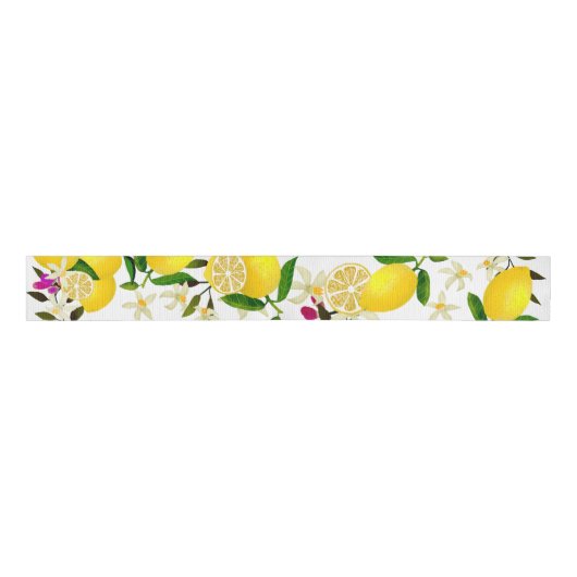 Ruban Gros-grain Citron blanc (Devant)