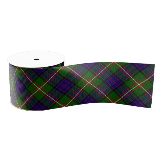Ruban Gros-grain Clanranald tartan bleu vert plaid (Bobine)