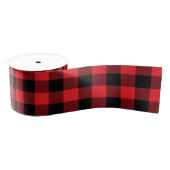 Ruban Gros-grain Classic Red and Black Buffalo Check (Bobine)