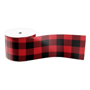 Ruban Gros-grain Classic Red and Black Buffalo Check