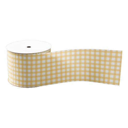 Ruban Gros-grain Classique Elegant Jaune En vichy Motif (Bobine)