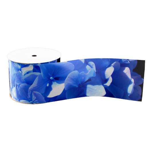 Ruban Gros-grain Cobalt bleu floral élégant bleu hydrangées (Bobine)