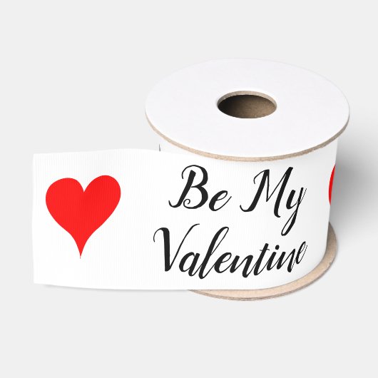 Ruban Gros-grain Cœurs Rouges Sois Ma Saint-Valentin (Bobine)