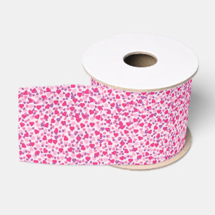 Ruban Gros-grain Coeurs valentin roses et violets