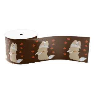 Ruban Gros-grain Collie Dog, Feuilles d'automne