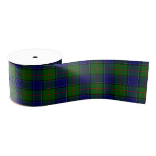 Ruban Gros-grain Colquhoun tartan bleu vert plaid