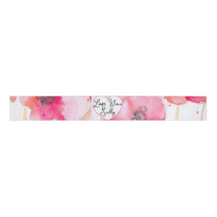 Ruban Gros-grain Coquelicot Rouge Poppies Fleur Floral Aquarelle Fe