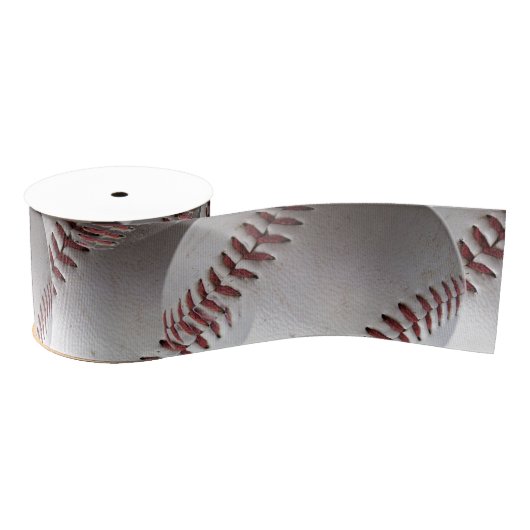 Ruban Gros-grain Coups De Baseball Rouge (Bobine)