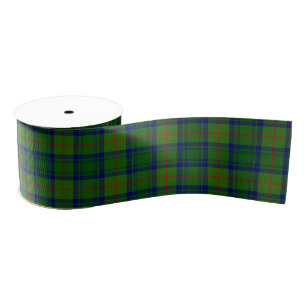 Ruban Gros-grain Cranstoun tartan vert bleu plaid