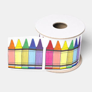 Ruban Gros-grain Crayons arc-en-ciel colorés Artiste École d'art En