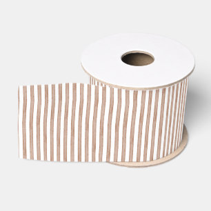 Ruban Gros-grain Crème chic Brown rayures Noël