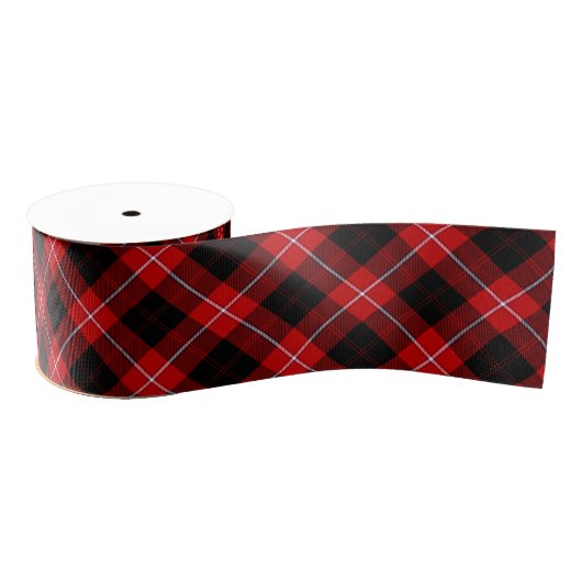 Ruban Gros-grain Cunningham Tartan rouge noir (Bobine)