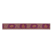 Ruban Gros-grain Custom Royal Burgundy & Gold Ornate Luxury (Devant)