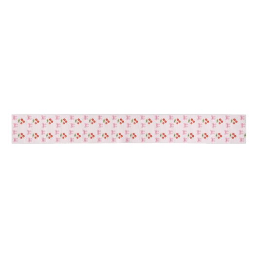Ruban Gros-grain Cute Aquarelle Cerry Bow Coquette Motif (Devant)
