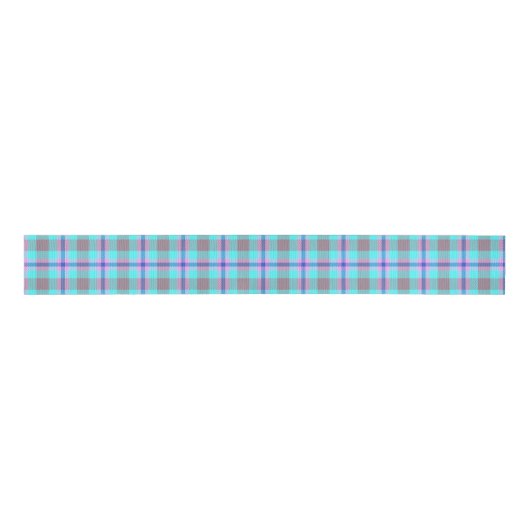 Ruban Gros-grain Cyan mauve tartan (Devant)