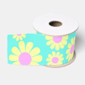 Ruban Gros-grain Daisy Jaune Turquoise (Bobine)