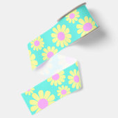 Ruban Gros-grain Daisy Jaune Turquoise (Dos)