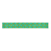 Ruban Gros-grain Déco clé grecque, turquoise et Jade vert (Devant)