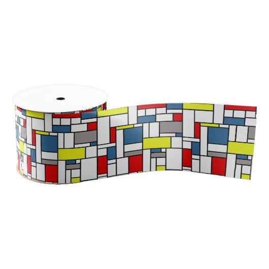 Ruban Gros-grain Design de style mondrien (Bobine)