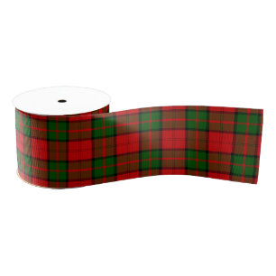 Ruban Gros-grain Dinbar tartan rouge vert plaid