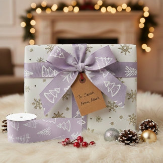 Ruban Gros-grain Doodle Christmas Fir-tree Spruce Gift Wrapping