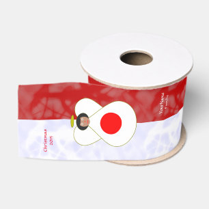 Ruban Gros-grain Drapeau ange personnalisé Japon noir cheveux rouge