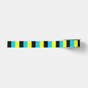 Ruban Gros-grain drapeau bahamas bandes pays motif bleu jaune b