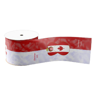 Ruban Gros-grain Drapeau canadien personnalisé d'ange Auburn rouge