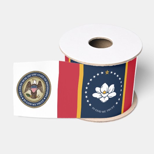 Ruban Gros-grain Drapeau du Mississippi (Bobine)