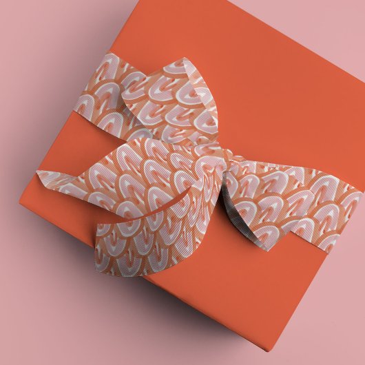 Ruban Gros-grain Échelles d'aquarelle rouge et rose